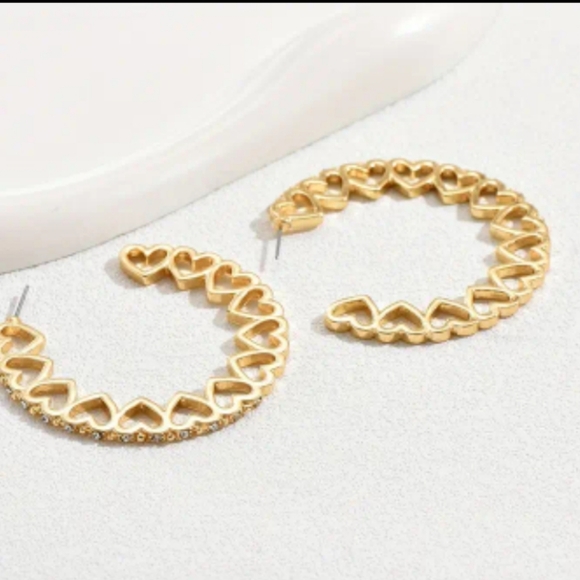 Heart Hoop Earrings - Picture 7 of 8